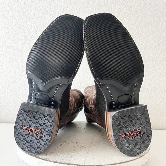 NEW Rod Patrick Mens Cowboy Boots 6.5 B Brown Shark Leather Western Square Toe - Picture 8 of 12